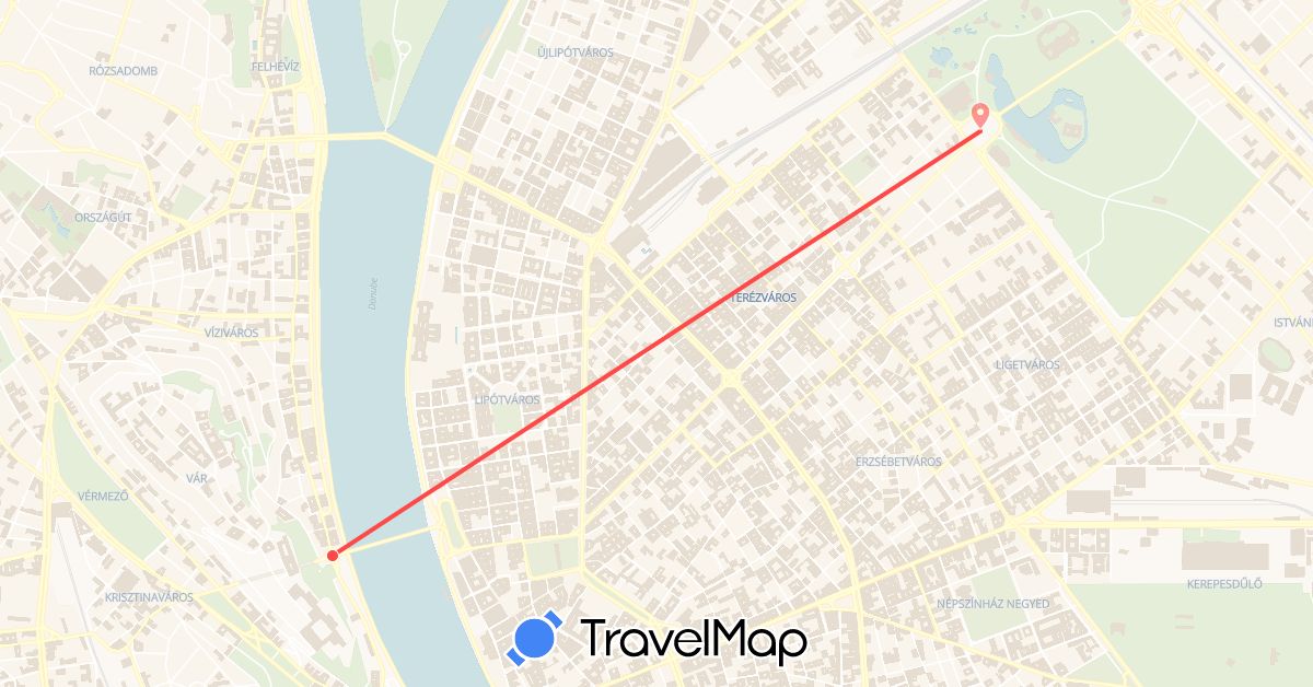 TravelMap itinerary: driving, hiking in Hungary (Europe)
